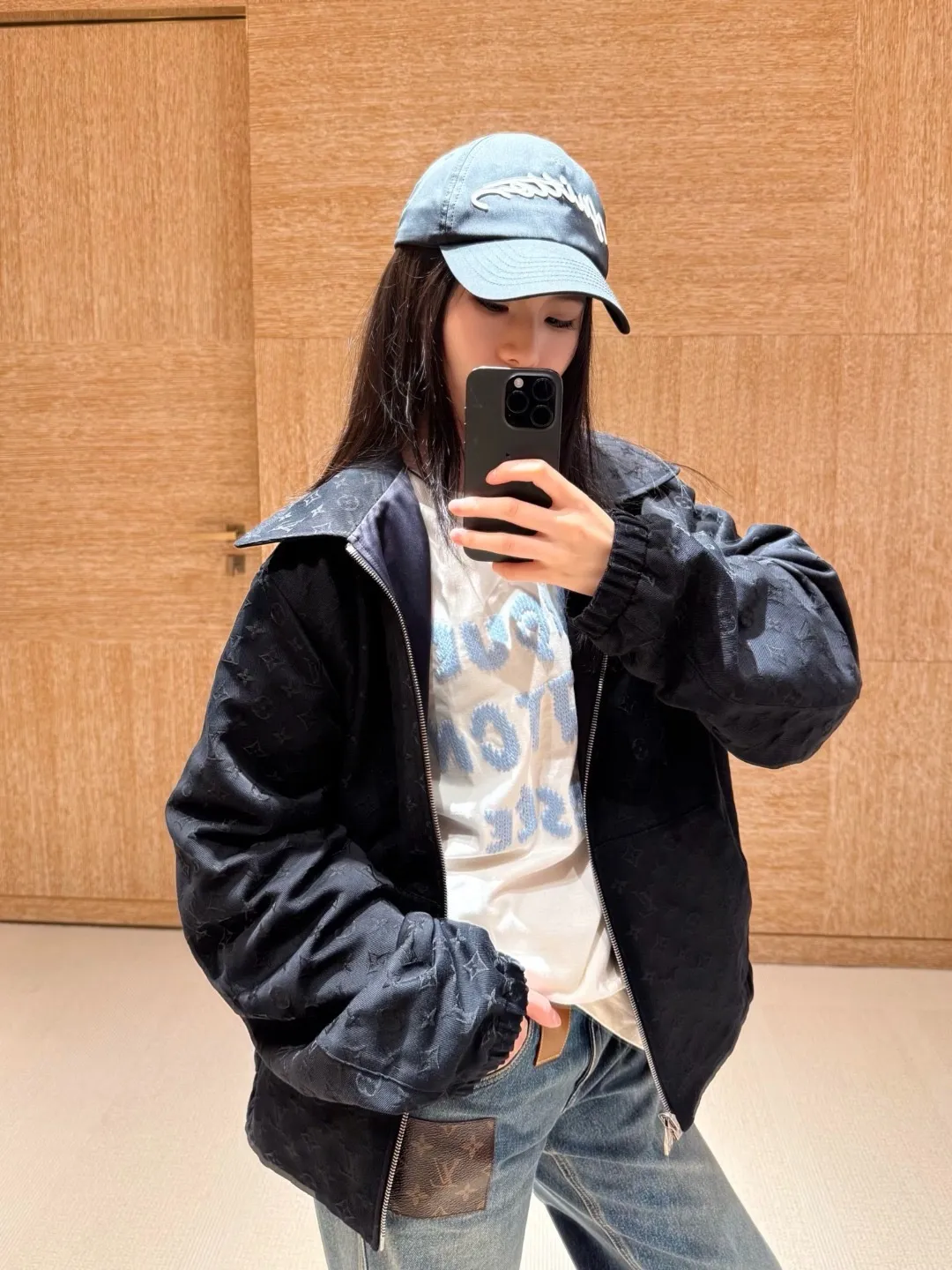 Louis Vuitton/Louis Vuitton old flower jacquard logo logo reversible jacket